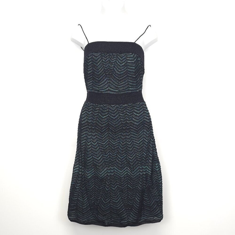M Missoni Metallic Knit Bodycon Dress in Green Nylon - Picture 3 of 12